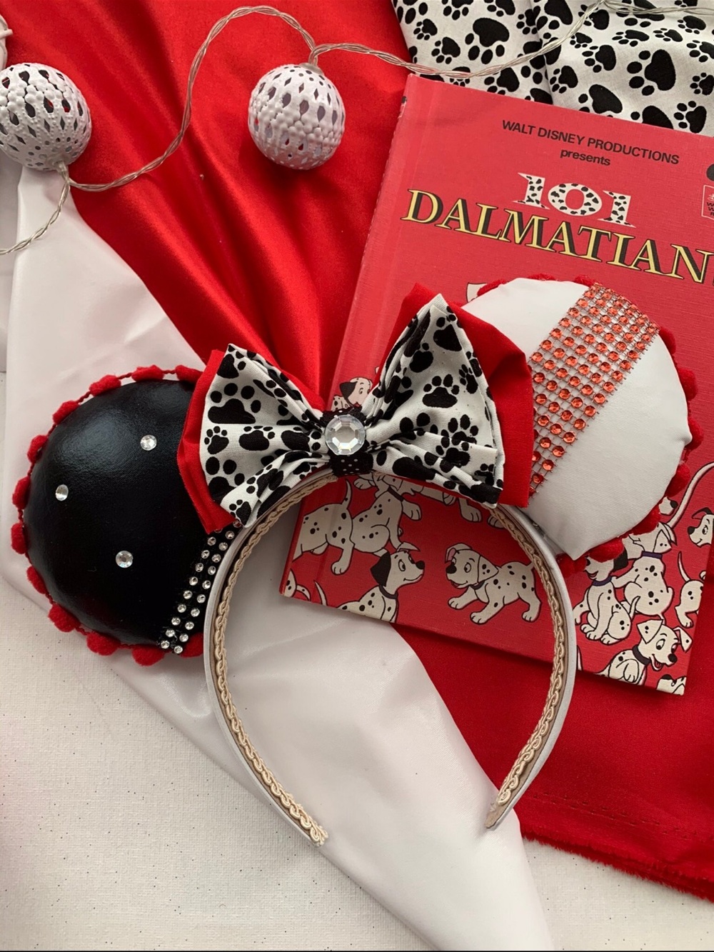 Disney Cruella 101 Dalmatians Handmade Mickey Ears Headband